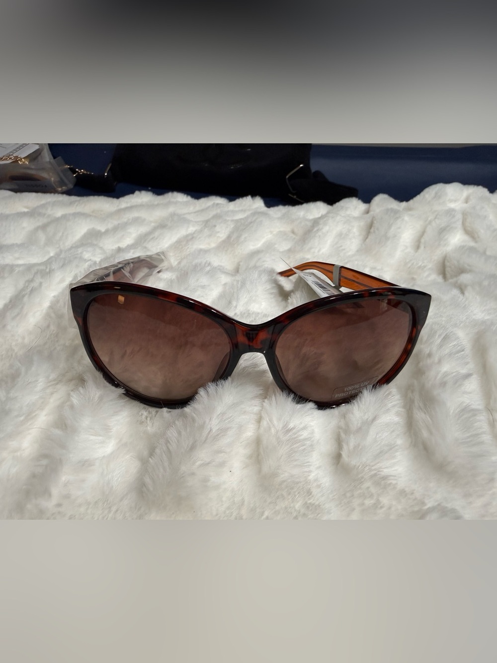Fossil Tortoiseshell Brown Cat-Eye Sunglasses new